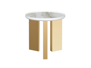 VULCANO - Round coffee table with marble top and wood base by Guerra Vanni - view 2